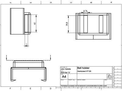 HAMBOTEST HT126A STAND AND BELL HOLSTER 3D model