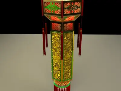 Chinese Palace Lantern 3D model 19