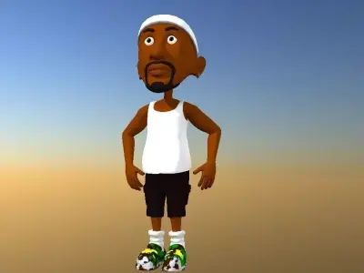 Sport man Low-poly 3D model