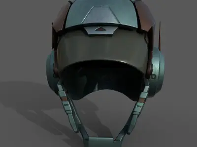 Helmet scifi military armor develop fantasy combat  Low-poly 3D model