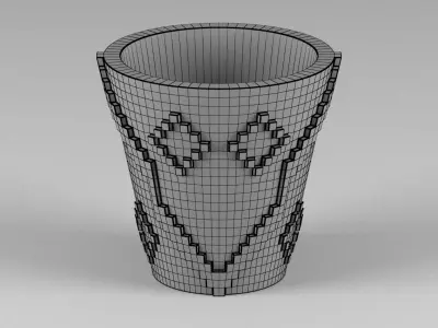 miniature flower pot 08 3D print model
