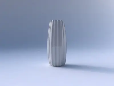 Vase arc hexagon with smooth vertical ribbons  3D print model