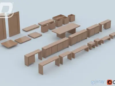 Beela Furniture Set 3D model