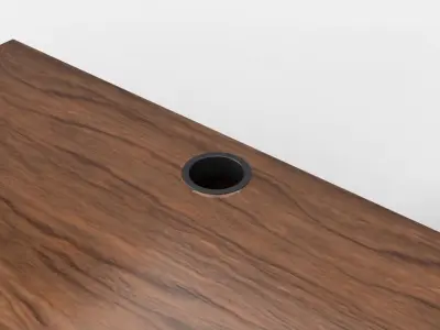 Study Desk 01 - Walnut Wood 3D model