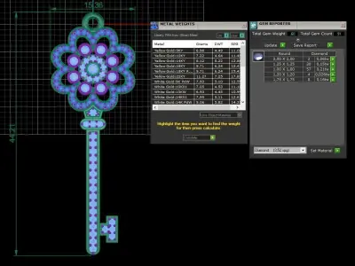 TK-006 key necklace with diamonds 3D print model