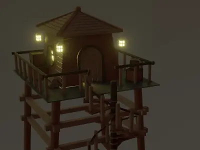 Forest House Low-poly 3D model
