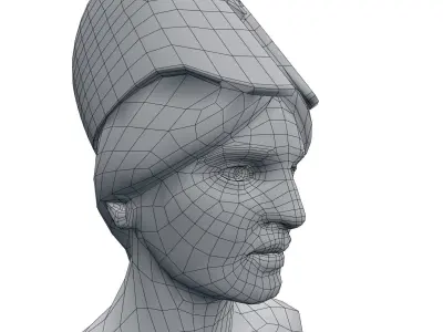 Low Poly Pallid Bust Of Pallas With PBR Materials Low-poly 3D model