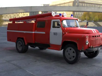 Firetruck GAZ-53 3D model