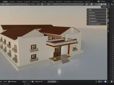 Indian Courtyard House Complete 3D model
