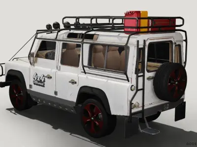 Land Rover Defender Classic 110 With Interior 3D model