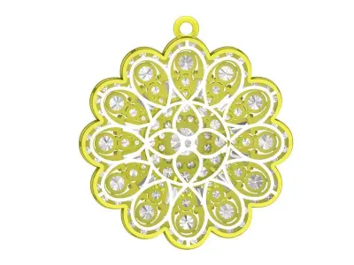 7276 luxury hongkong diamond women fashion pendant 3D print model