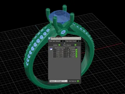 Female luxury engagement ring 3D print model