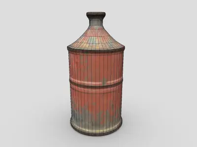 Rusty Oil Can 2 Low-poly 3D model