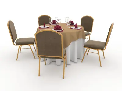 Banquet Table and Chair 09 3D model