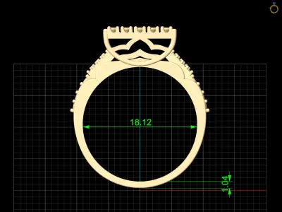 Lux ring silver gold jewelry printable 3D model 3D print model 4