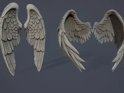 Angel Wings PBR Low-poly 3D model