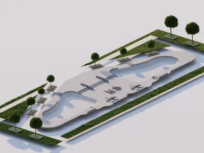 Skatepark-Skate Park PACK 3D model