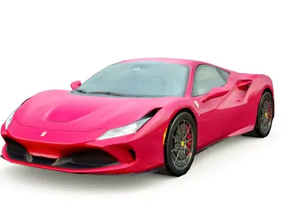 Ferrari F8 Tributo 2021 lowpoly Low-poly 3D model