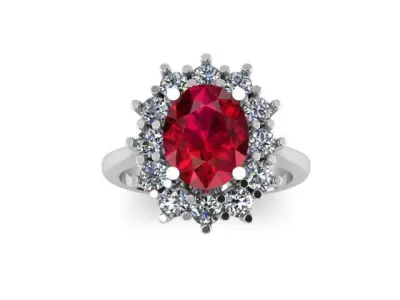 Ruby And Diamonds Ring  3D print model