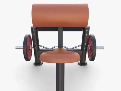 Curl bench 3D model