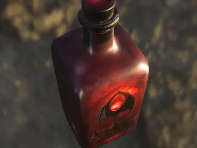 Demonic Potion Bottle Low-poly 3D model