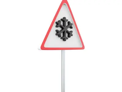 3D snow road sign icon  3D model