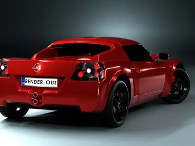 Opel speedster sport car Low-poly 3D model