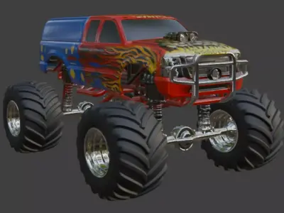 Custom Monster Truck 3D Model 3D model