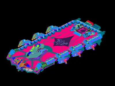 Space - Fortress Battle - Big Spaceship 01 3D model