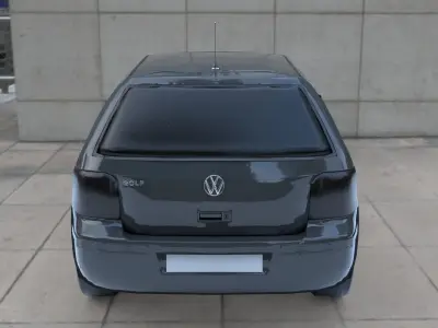 Volkswagen Golf Mk4 Low-poly 3D model
