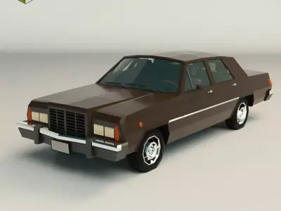 Low Poly Sedan Car 04 Low-poly 3D model