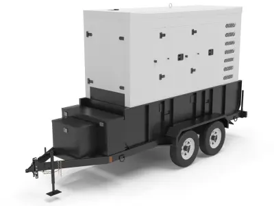 Kohler Big Industrial Mobile Diesel Generators Double 3D model