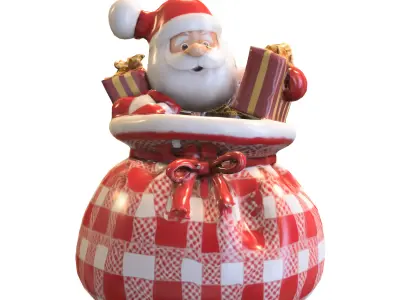 Bag Pack Santa Claus  Holiday Sack Decoration Low-poly 3D model