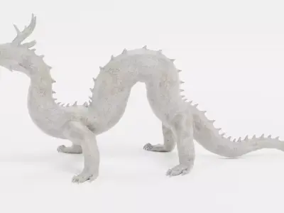 -Chinese Dragon - Jade Statue- Low-poly 3D model