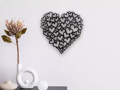 Heart Wall Art 3D print model buy