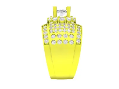 A7690 Luxury Korean Style Diamond Men Ring 3D Print 3D print model