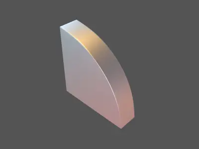 Quarter Circle v1 004 Low-poly 3D model