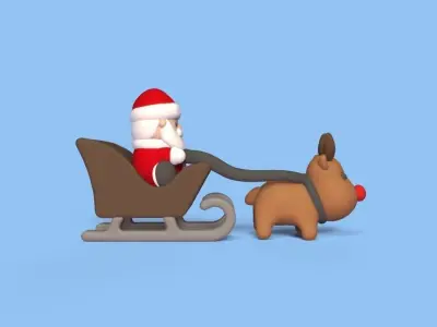 Santa Claus Sleigh 3D print model