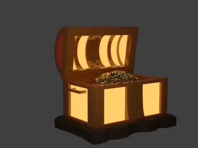 Chest of gold Free 3D model
