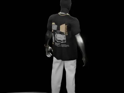 Animated T-shirt mockup 3D model