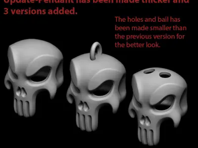 skull pendant jewelry The punisher  vol1  3D print model