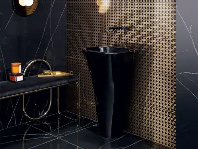 Luxury Black Marble Pedestal Sink 3D Model Texture