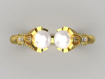 pearl diamond ring pr0021 3D print model