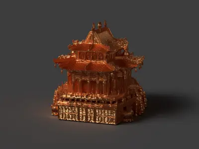 Chinese ancient building figure  3D model