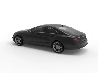 Mercedes Matte Black Car 3d Model 3D model