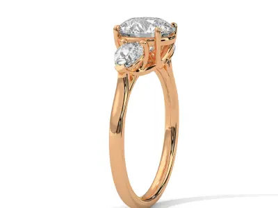 solitaire ring with detail images and 360 render videos 7 3D print model