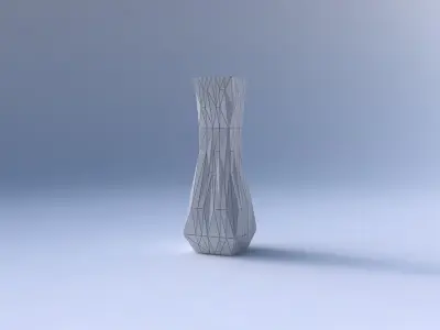 Vase larger opening rectangle with random triangle plates 3D print model