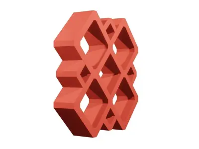 Brick Jaali Diamond 9 3D model