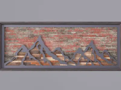 Wall Hanging  Metal and wood wall art 3D model