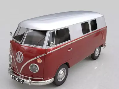 Volkswagen transporter Split Screen Camper Van 1965 3D model